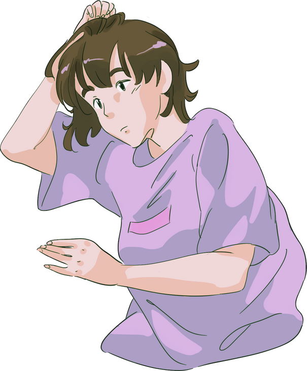 90s Anime Girl Thinking